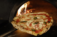 Pizza from a wood-burning oven!